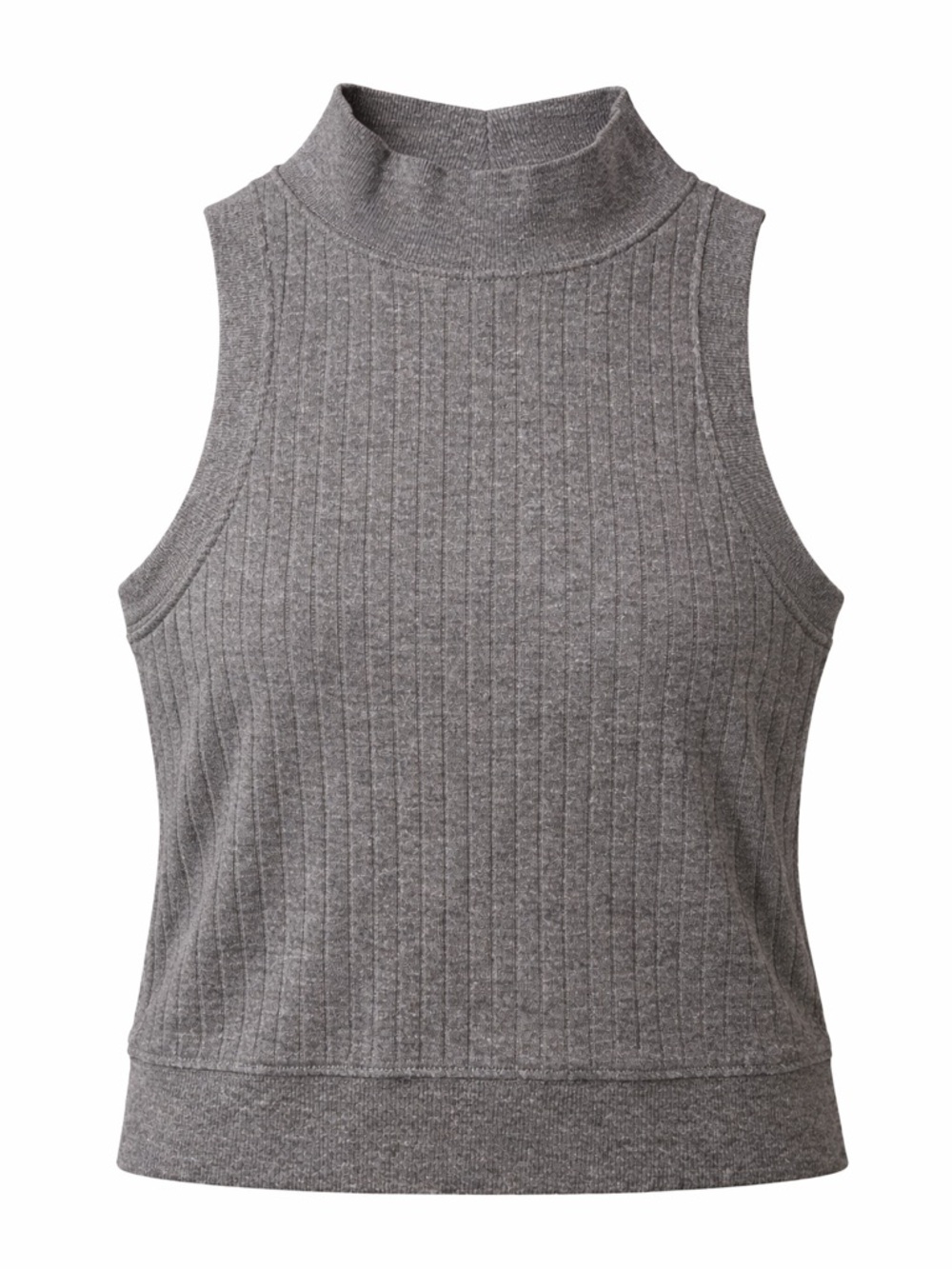 Forever 21 Gray Ribbed Mock Neck Tank Top